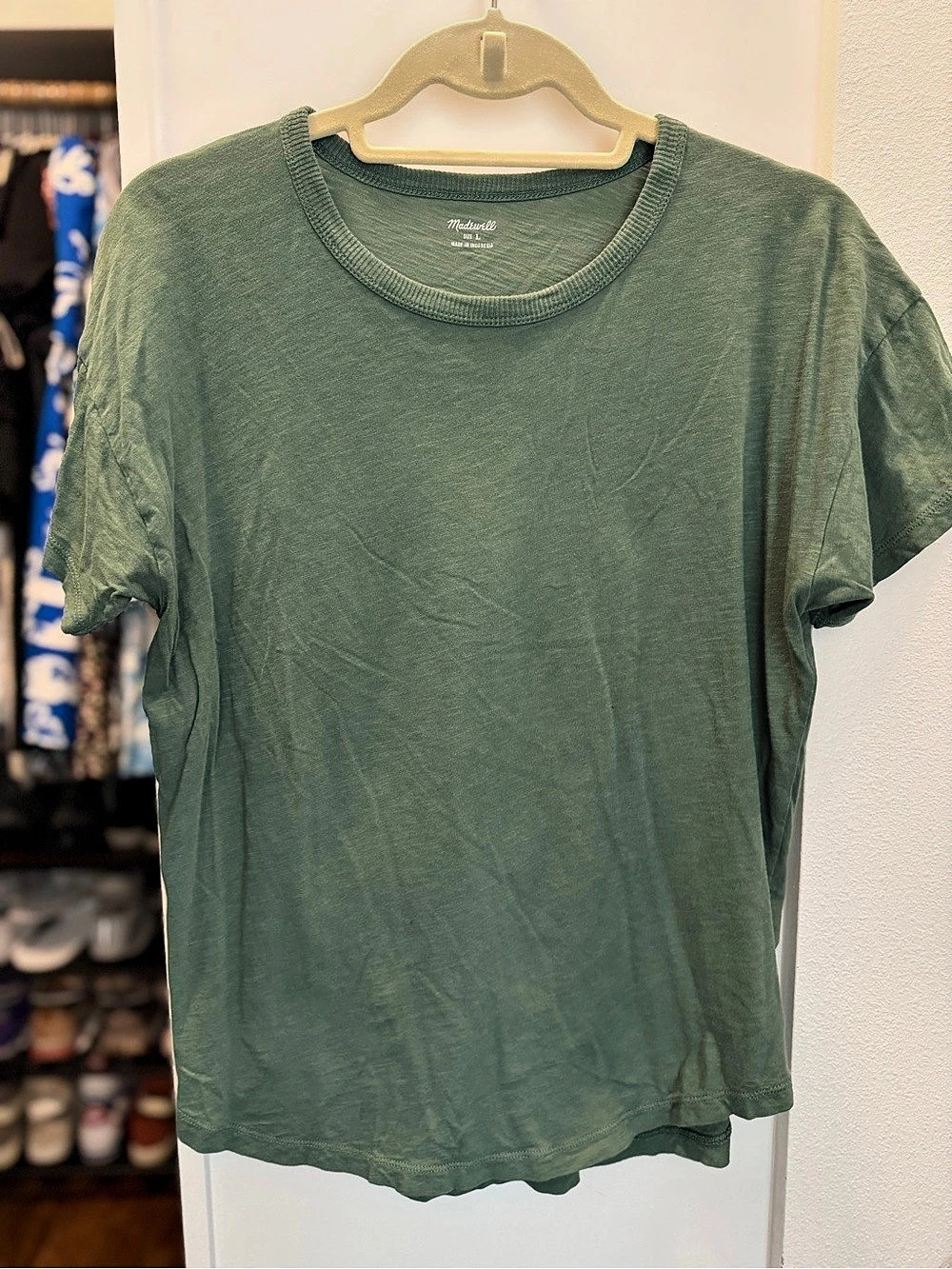 Madewell Green 100% Cotton Relaxed Crewneck Tee Size L